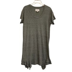 Current/Elliot Women’s The Tier Heather Gray Short Sleeve Shark Bite Hem XS